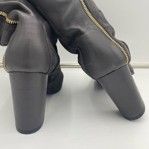 Stuart Weitzman Grey Suede Hardy 90 Over The Knee Thigh High Boots Size 8.5 - Picture 9 of 12